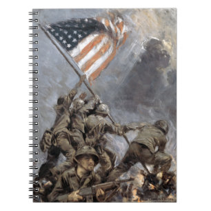 Vlaggen hijsen op de berg Suribachi, Iwo Jima, 194 Notitieboek