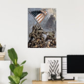 Vlaggen hijsen op de berg Suribachi, Iwo Jima, 194 Poster (Thuiskantoor)