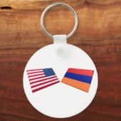 Vlaggen in de VS en Armenië Sleutelhanger (Voorkant)
