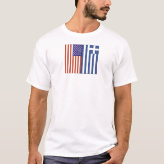 Vlaggen in de VS en Griekenland T-shirt