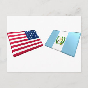 Vlaggen in de VS en Guatemala Briefkaart