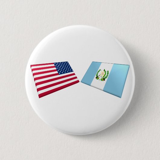 Vlaggen in de VS en Guatemala Ronde Button 5,7 Cm (Voorkant)