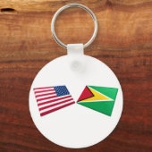 Vlaggen in de VS en Guyana Sleutelhanger (Voorkant)