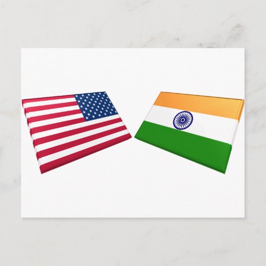 Vlaggen in de VS en India Briefkaart (Voorkant)