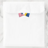 Vlaggen in de VS en Khalistan Ronde Sticker (Tas)