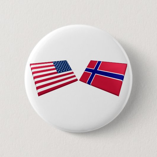 Vlaggen in de VS en Noorwegen Ronde Button 5,7 Cm (Voorkant)