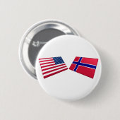 Vlaggen in de VS en Noorwegen Ronde Button 5,7 Cm (Voorkant /achterkant)