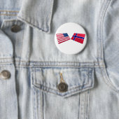 Vlaggen in de VS en Noorwegen Ronde Button 5,7 Cm (In situ)