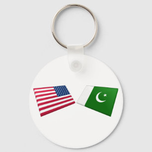 Vlaggen in de VS en Pakistan Sleutelhanger