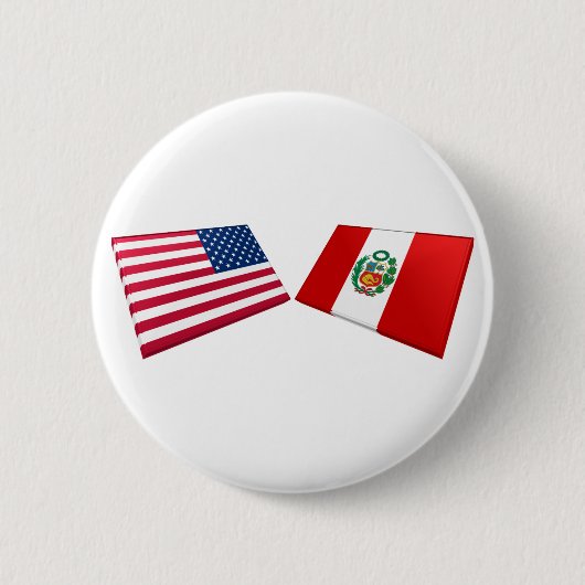 Vlaggen in de VS en Peru Ronde Button 5,7 Cm (Voorkant)