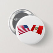 Vlaggen in de VS en Peru Ronde Button 5,7 Cm (Voorkant /achterkant)