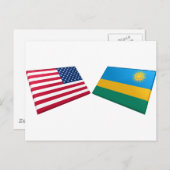 Vlaggen in de VS en Rwanda Briefkaart (Voorkant / Achterkant)