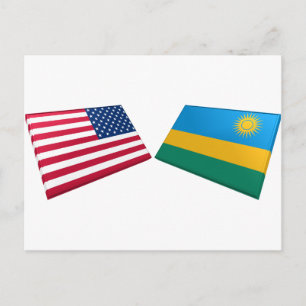 Vlaggen in de VS en Rwanda Briefkaart