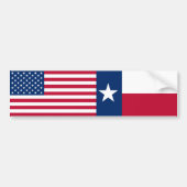 Vlaggen in de VS en Texas Bumpersticker (Voorkant)