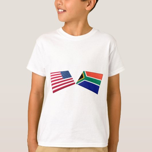 Vlaggen in de VS en Zuid-Afrika T-shirt (Voorkant)
