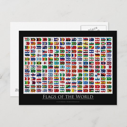 Vlaggen in de wereld - Briefkaart (Voorkant / Achterkant)