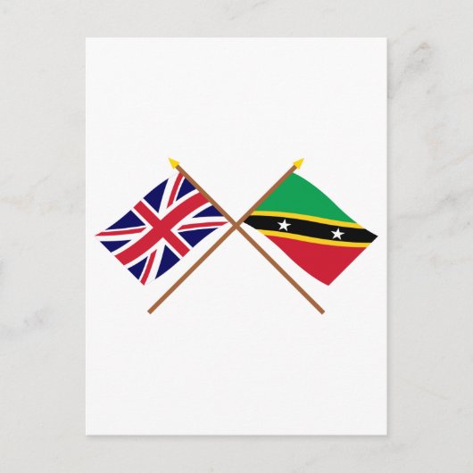 Vlaggen in Groot-Brittannië en Saint Kitts en Nevi Briefkaart (Voorkant)