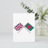 Vlaggen in het Verenigd Koninkrijk en Bangladesh Briefkaart (Staand voorkant)