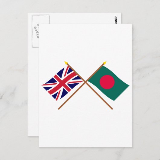 Vlaggen in het Verenigd Koninkrijk en Bangladesh Briefkaart (Voorkant / Achterkant)