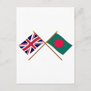 Vlaggen in het Verenigd Koninkrijk en Bangladesh Briefkaart