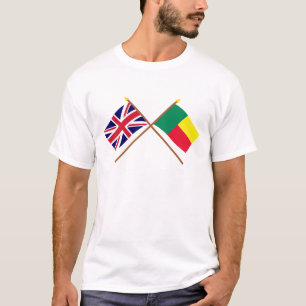 Vlaggen in het Verenigd Koninkrijk en Benin Crosse T-shirt