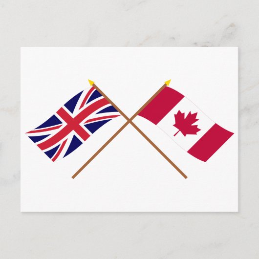 Vlaggen in het Verenigd Koninkrijk en Canada Briefkaart (Voorkant)