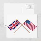 Vlaggen in het Verenigd Koninkrijk en de Verenigde Briefkaart (Voorkant / Achterkant)