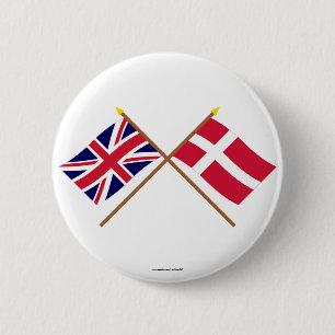 Vlaggen in het Verenigd Koninkrijk en Denemarken Ronde Button 5,7 Cm