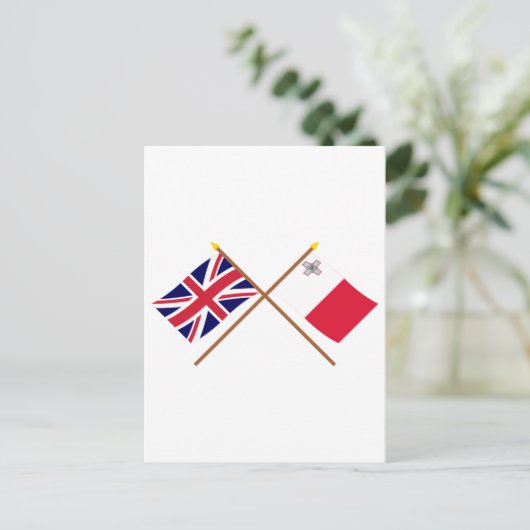 Vlaggen in het Verenigd Koninkrijk en Malta Briefkaart (Staand voorkant)
