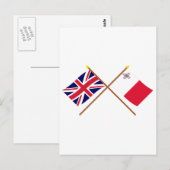 Vlaggen in het Verenigd Koninkrijk en Malta Briefkaart (Voorkant / Achterkant)