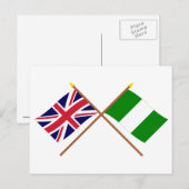 Vlaggen in het Verenigd Koninkrijk en Nigeria Briefkaart (Voorkant / Achterkant)