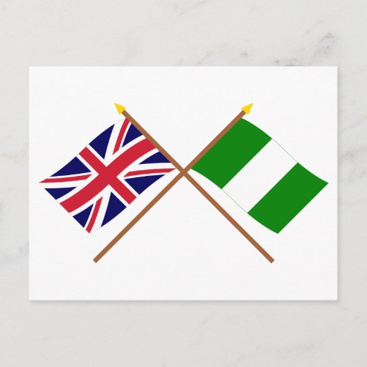 Vlaggen in het Verenigd Koninkrijk en Nigeria Briefkaart (Voorkant)