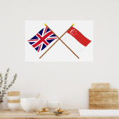 Vlaggen in het Verenigd Koninkrijk en Singapore Poster (Keuken)