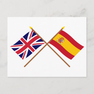 Vlaggen in het Verenigd Koninkrijk en Spanje Briefkaart