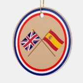 Vlaggen in het Verenigd Koninkrijk en Spanje Keramisch Ornament (Links)