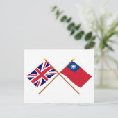 Vlaggen in het Verenigd Koninkrijk en Taiwan Briefkaart (Staand voorkant)