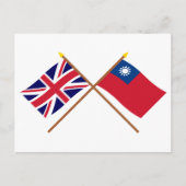 Vlaggen in het Verenigd Koninkrijk en Taiwan Briefkaart (Voorkant)