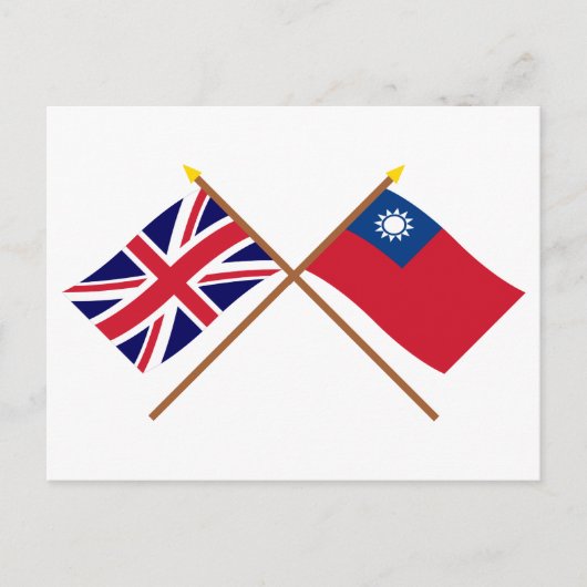 Vlaggen in het Verenigd Koninkrijk en Taiwan Briefkaart (Voorkant)