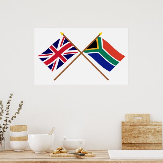 Vlaggen in het Verenigd Koninkrijk en Zuid-Afrika Poster (Keuken)