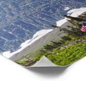 Vlaggen, Logan Pass, Clements Mountain, Montana Poster (Hoek)
