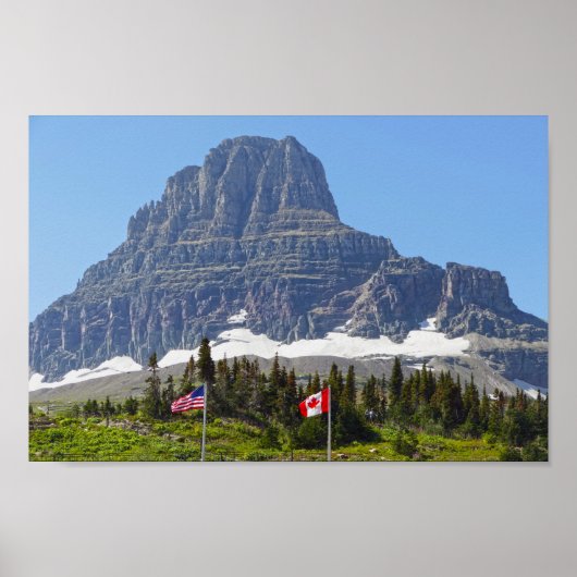 Vlaggen, Logan Pass, Clements Mountain, Montana Poster (Voorkant)
