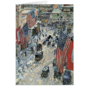 Vlaggen op 57th Street door Frederick Childe Hassa