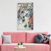 Vlaggen op 57th Street door Frederick Childe Hassa Canvas Afdruk (Insitu (Woonkamer))