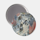 Vlaggen op 57th Street door Frederick Childe Hassa Magneet (Voorkant / Achterkant)