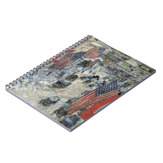 Vlaggen op 57th Street door Frederick Childe Hassa Notitieboek (Linkerzijde)