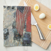 Vlaggen op 57th Street door Frederick Childe Hassa Theedoek (Quarter Fold)