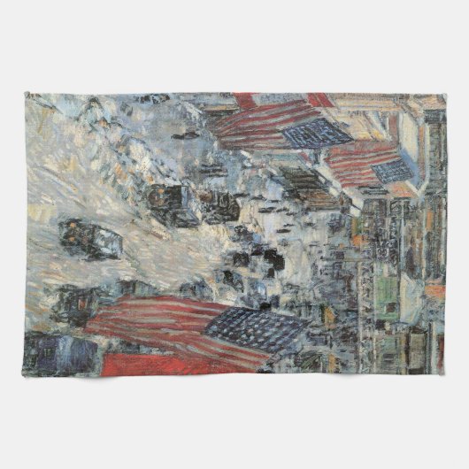 Vlaggen op 57th Street door Frederick Childe Hassa Theedoek (Horizontaal)