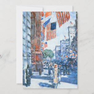 Vlaggen op Fifth Avenue van Childe Hassam, Vintage