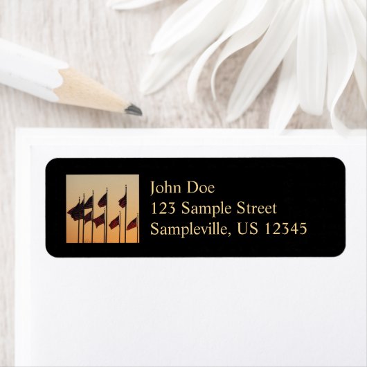 Vlaggen op Sunset I American Patriotic USA Etiket (Insitu)