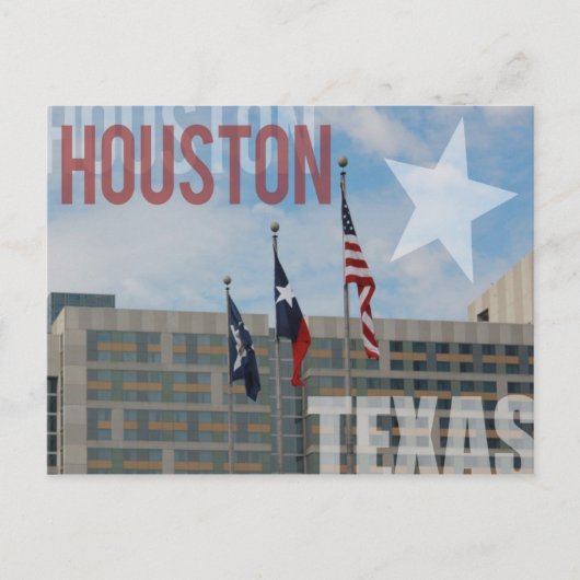 Vlaggen over Houston, Texas Briefkaart (Voorkant)